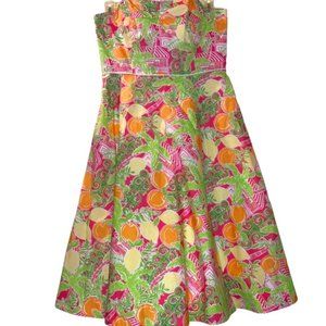 RARE HTF Lilly Pulitzer Juice Bar Print White Tag 90s Y2K Dress Size 4